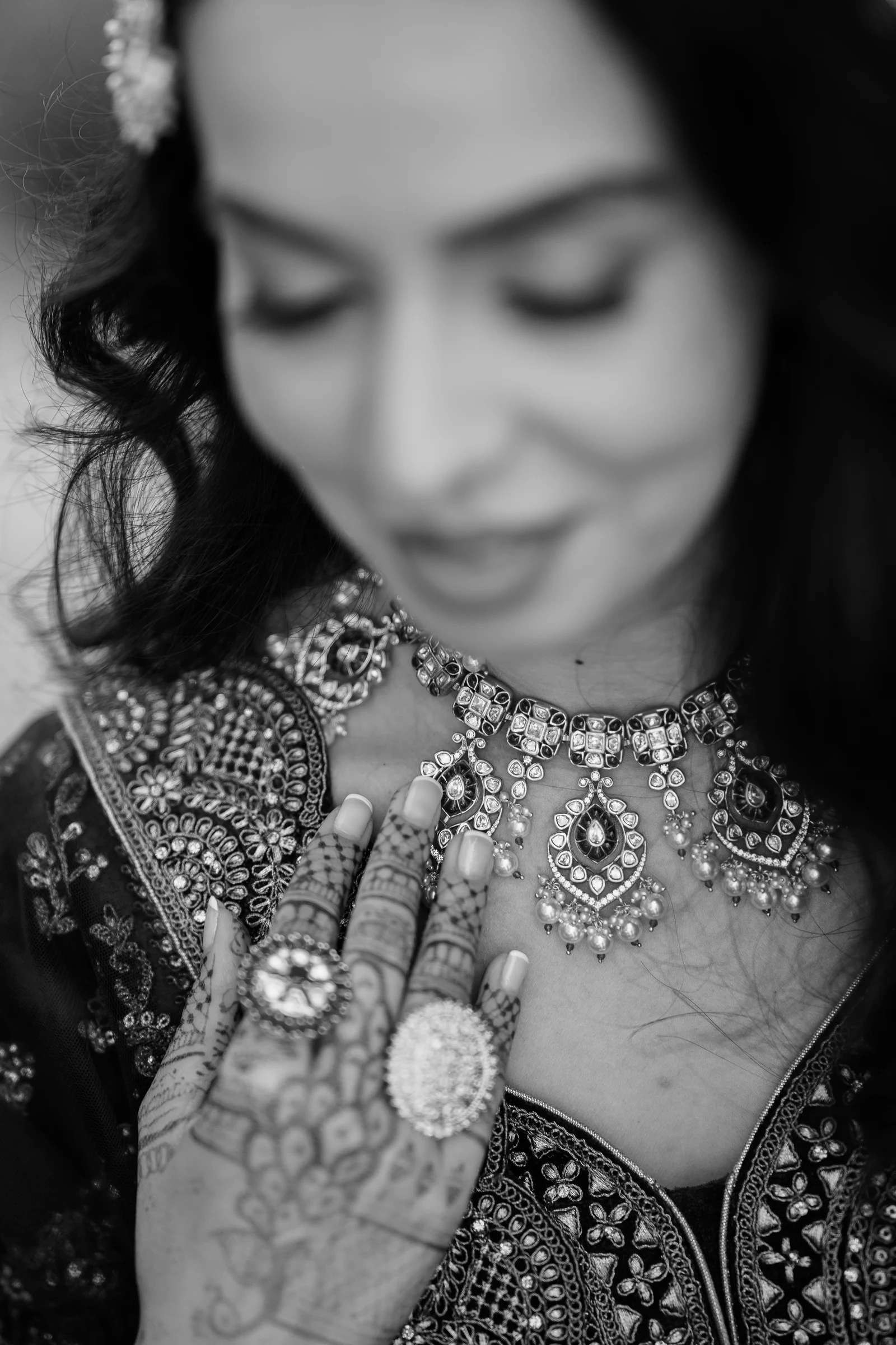 Bridal Silk & Jewelry Detail