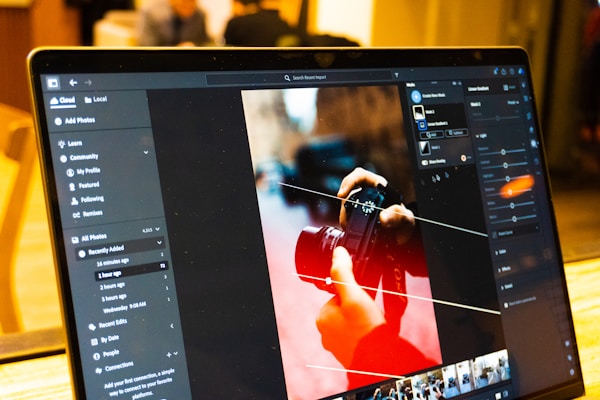 Photo editor color grading and retouching an image